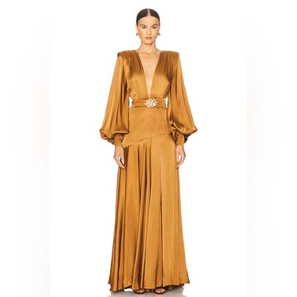 NWOT BRONX AND BANCO Carmen Maxi Dress in Copper GOLD - Picture 5 of 16